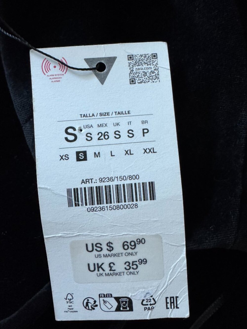 ZARA Short Dress Sweetheart Neck Volume Skirt Thin Straps | Black | NWT | XS / S - Picture 11 of 11